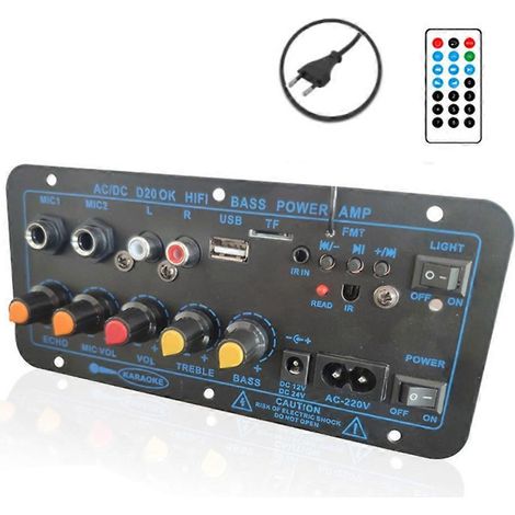 Carte Amplificateur Audio 60-200W avec Bluetooth, USB, FM, Lecteur TF et Prise UE - Ampli Puissant (1/4)