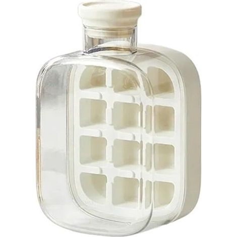Bardusch - Machine à glaçons 2 en 1, 500 ml, 800 ml, portable, avec grilles 18/12, bacs à glaçons plats en silicone sans(White,S) (1/4)