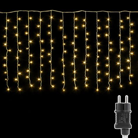 Guirlande Lumineuse Extérieure Eisregen, Rideau Lumineux Extérieur 4 m x 1 m, 8 Modes Guirlandes lumineuses d'extérieur et intérieur Fenêtre Noël Minuterie pour Mariage Fête Balcon Décoration