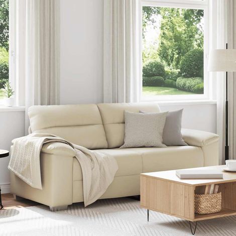 2-Sitzer-Sofa Creme 180x81x84 cm Kunstleder