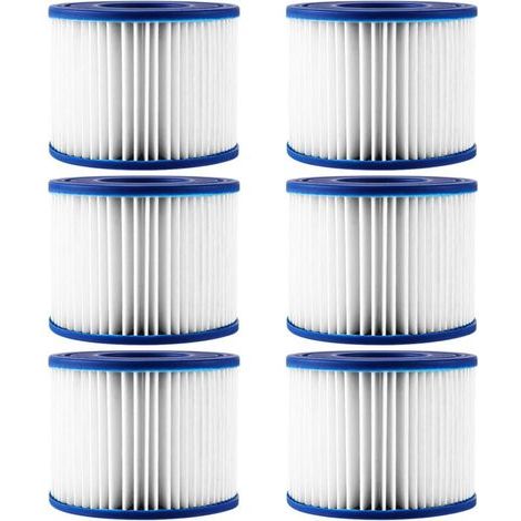 6 Pièces Filtre Spa VI pour Spa Gonflable. Filtre Cartouche pour Bestway. Lay-Z-Spa Vegas/Monaco/Palm Springs. Hauteur 79mm. Diamètre Ext. 105mm. Int. 50mm. Matériau PU Durable (1/5)