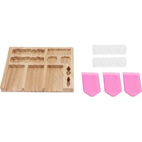 Plateau à strass, assiette courte en cristal rose, kit de rangement fait main à faire soi-même (1/5)
