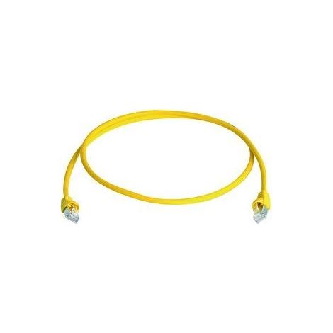 Telegärtner 100007968 RJ45 Netzwerkkabel, Patchkabel CAT 6a S/FTP 0.50 m Gelb Flammwidrig, mit Rastn (1/3)