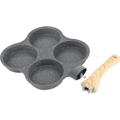 Poêle à 4 œufs antiadhésive pour crêpes et omelettes, compatible avec induction et gaz. (1/5)