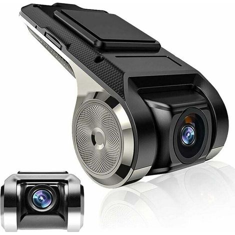 KZQ Camera Dash Voiture HD Mini DVR Enregistreur Caméra de Voiture Angle de Vision de 140 °, G-capteur, GPS Intelligent ADAS Driving Recorder USB Car DVR pour Android Autoradio Soutien TF (Max 32G)
