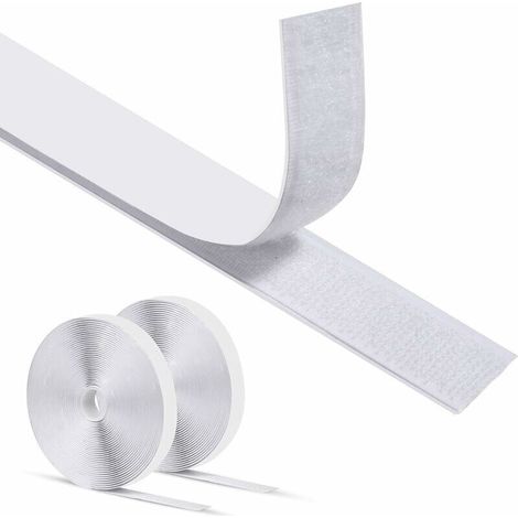 Nastro in velcro autoadesivo biadesivo 25 m x 20 mm, striscia adesiva a strappo, nastro in velcro autoadesivo (1/4)