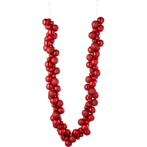 Guirlande Boules de Noël "Night" 160cm Rouge