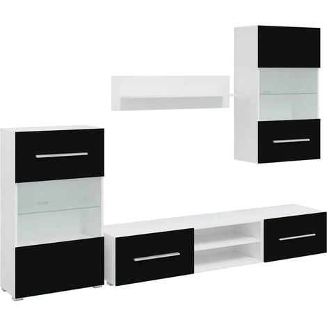 Maison Exclusive - Fünfteilige Wohnwand TV-Schrank mit LED-Beleuc