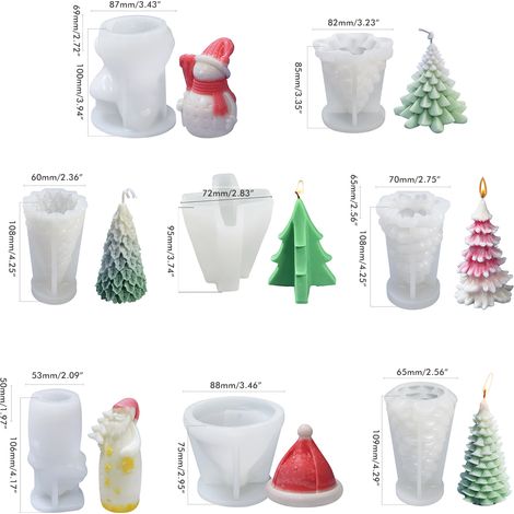 Moule en silicone pour bougies DIY en forme de sapin de Noël (1 pièce) : idéal pour la décoration de gâteaux et savons, les loisirs créatifs, la décoration intérieure et la fabrication de bougies.