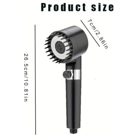 Pommeau de douche à main sous pression, 3 modes de réglage de la sortie d'eau, pommeau de douche de massage rond, pulvérisateur de douche, buse de douche, pommeau de douche, accessoires de salle de ba (1/5)