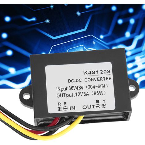 Convertisseur de tension réducteur DCDC 36V/48V vers 12V 8A, module d'alimentation transformateur abaisseur (GYVRM-K481208) (1/5)