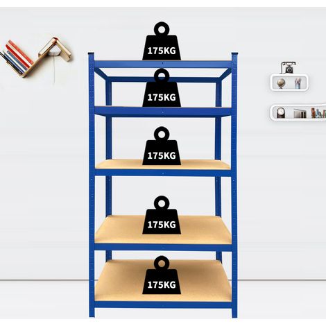 170cm x 75cm x 30cm Heavy Duty étagères de stockage étagères d'atelier étagères de cave système d'étagères