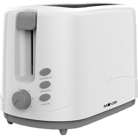 Muvip mv0643 tostadora de pan 750w - capacidad para 2 rebanadas - 6 niveles de tostado - boton de cancelacion - funcion descongelar y recalentar - bandeja inferior extraible para limpieza