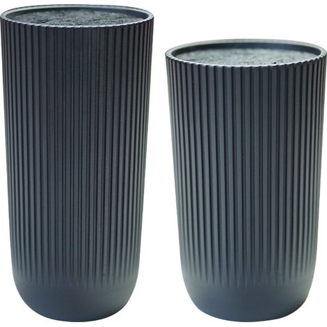 Portacoltelli da cucina, ceppo universale nero con setole, ceppi vuoti rotondi rimovibili, contenitore per 10 coltelli da cucina di tutti i tipi, 24 x 11 x 11 cm