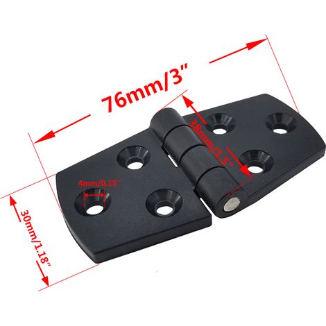 Black plastic hinges for shipbuilding, small hinges, nylon fasteners for boats, yachts and motorhomes, 50 mm long x 38 mm wide--DTEKGAZ