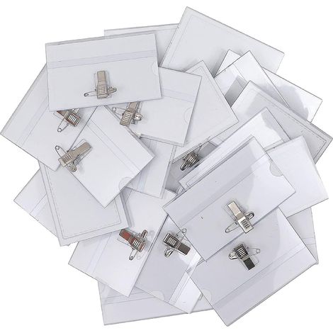 porte-noms Horizontaux En Plastique (lot De 50) - 9 X 6 Cm - Porte-noms Impermables En Pvc Transparent Pour Les Infirmires, Les Coles, Les Entrepr (1/4)