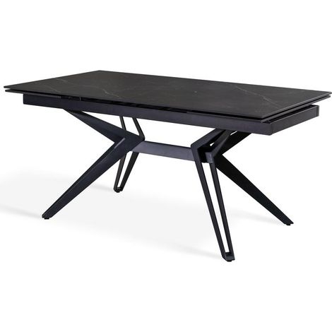 Match 3 – Ausziehbarer Tisch (160/240 x 90 cm) aus schwarzer Keramik (1/4)