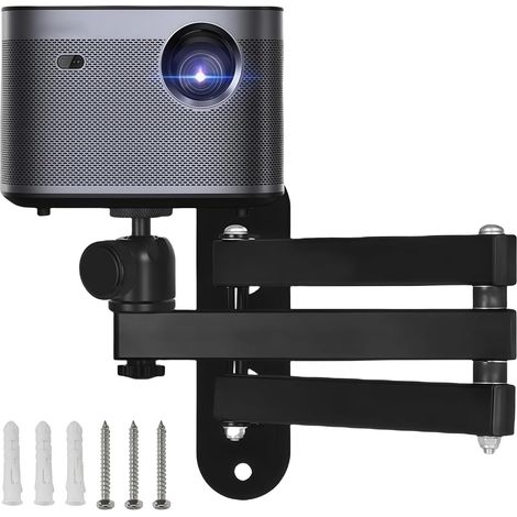 Support Videoprojecteur Mural,Support de Projecteur Pivotant à 360° avec Interface Filetée 1/4 Pouce, Supports de Projecteurs à Fixation Murale/Au Plafond pour Home Cinéma, Salles Jeux, Bureaux (1/5)