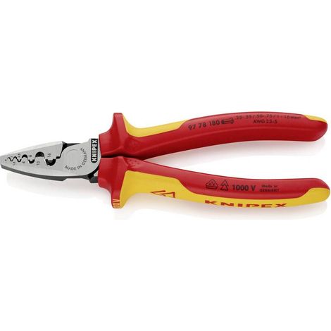 [NEUWERTIG] B-Ware KNIPEX Crimpzange für Aderendhülsen 0,25-16 mm² 180 mm Werkzeugstahl (1/2)