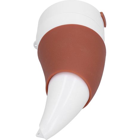 Mug isotherme en forme de corne de chèvre de 230 ml avec revêtement intérieur en acier inoxydable, blanc, idéal pour la maison et le bureau.