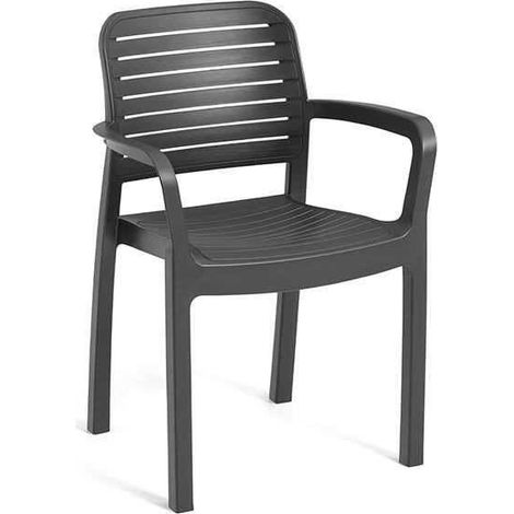 Allibert von Keter Stapelbare Gartenstühle Graphit 6er Set (1/3)