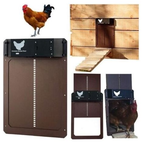 Nouveau Porte Automatique Poulailler, Automatique Etanche avec Capteur de Lumière Porte De Poulailler Automatique à Induction à Pile (1/4)