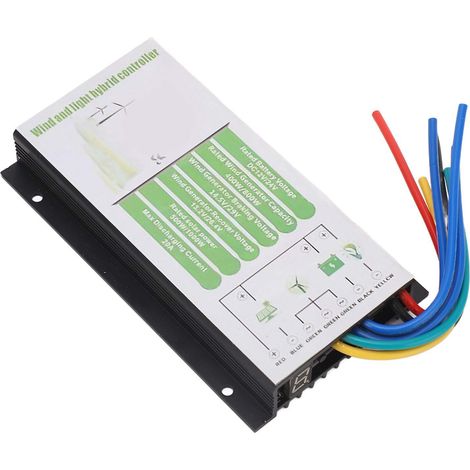 Régulateur hybride éolien-solaire PWM 20A 12V/24V auto, max 800W éolienne et 1000W panneau, pour batterie. (1/5)