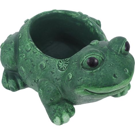 Pot de Fleurs Grenouille en Ciment Petit Pot de Fleurs pour Succulentes et Cactus Jardinière Animal Décorative Verte et Balcon Originaux Jardinage Intérieur et Extérieur (1/5)