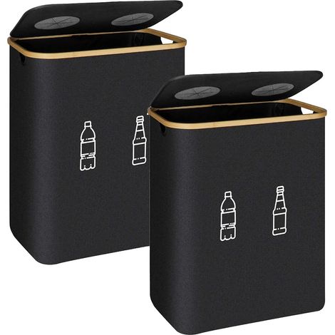 Recyclingbehälter, 160L Kapazität, Geruchsverschlussdeckel, 2 Stück (1/2)