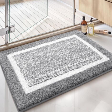 Non-Slip Bath Mat, Soft and Absorbent, Microfiber, Machine Washable, 40 x 60 cm, Gray (1/5)