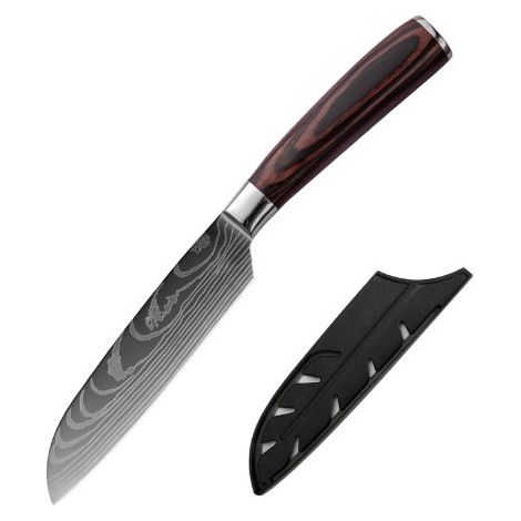 Couteau De Cuisine - Lame En Acier Inoxydable À Haute Teneur En Carbone - Pour Coupes Précises En Cuisine Professionnelle Ou Domestique - 1 Pièce (1/5)