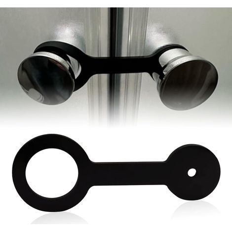 Verrou de porte de douche en silicone noir, conception en 2 pièces, adapté à la plupart des portes de douche de camping-car. (1/5)