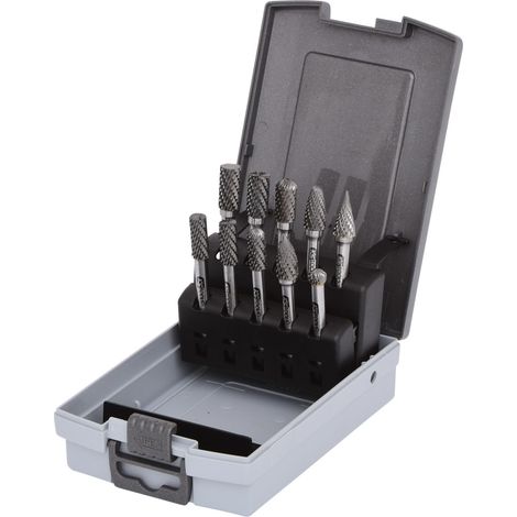KS TOOLS HM Frässtift-Satz Kunststoffkassette 10tlg. - 515.3220 Set di frese HM KS TOOLS in cassetta plastica 10pz. - 515.3220 (1/4)
