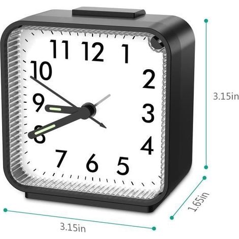 Réveil Matin, Réveils Analogiques à Quartz Numérique 3D, Petite Réveil Silencieux sans Tic-Tac, Réveil Veilleuse et Snooze