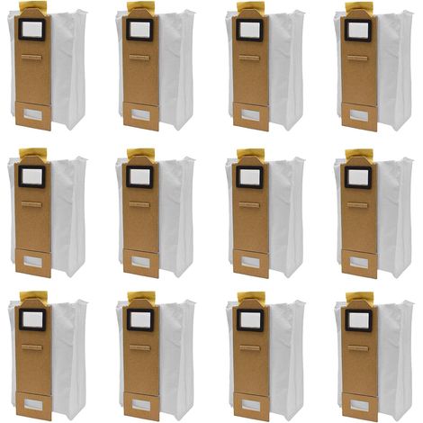 Applicable 12 Pièces Ensemble Sacs à Poussière, Sac D'aspirateur de Remplacement, Sac à Poussière pour Roborock, Sacs à Poussière Accessoires pour Xiaomi Roborock S7 T7S T7 (1)