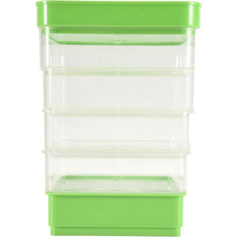 Kit de germination de graines de haricots, plateau de culture pour micro-pousses, bac de drainage, kit de germination empilable à quatre niveaux (1/5)