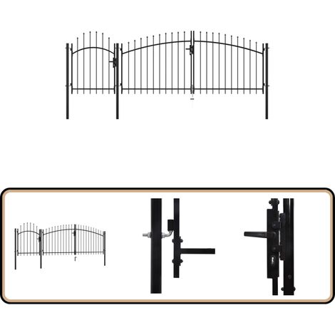 Gartentor Stahl 2x4 m Schwarz - Gartentor - Stahltür - Zaunsystem - Einfahrtstor - Absperrgitter