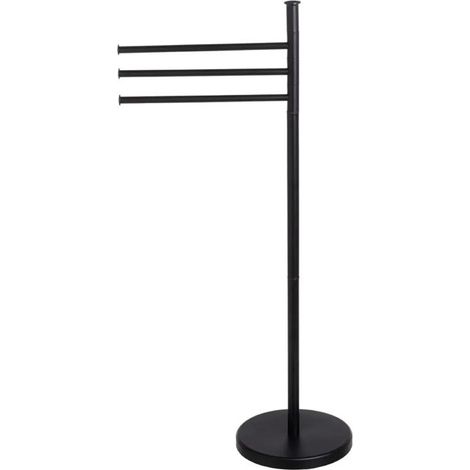 Porte-serviette - JUANIO - Base ronde 3 barres pivotantes - Beige - H85 cm - Charge 10 kg (1/5)