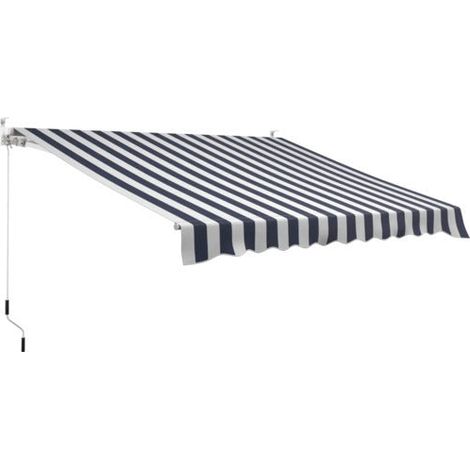 [GEBRAUCHT] B-Ware Gelenkarmmarkise Sonnenschutz Markise Blau Weiß Ral 9003 Balkon Terrasse531 (1/2)