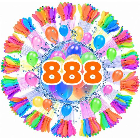 888 Pcs Water Bomb Ball, with Tap Fittings, Water Balloon, Self-Closing for Beaches, Pool Parties (1/5)