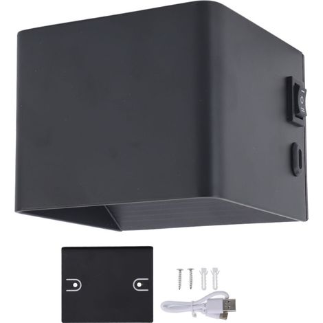 Aplique de pared LED magnético, inalámbrico y con sensor de movimiento, fabricado en aleación de aluminio, con puerto USB (superior/inferior).