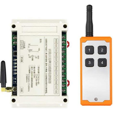 Interrupteur de porte de garage 4 canaux 12-48 V CC, relais 30 A, contrôleur d'équipement de levage avec émetteur 433 MHz (1/5)