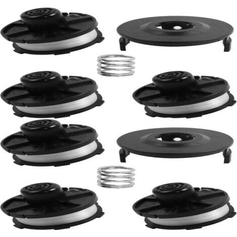 MUFUSHAN replacement spools for lawnmowers, accessories for: DUR181, DUR141, DUR180Z, DUR181Z - (6 spool pieces + 2 cover pieces + 2 spring pieces)