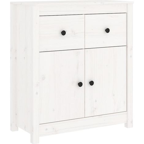 Sideboard/Anrichte/Buffet Weiß 70x35x80 cm Massivholz Kiefer LXWW363785 (1/5)