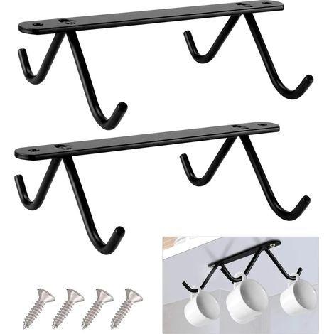 Getränkehalter, 2 Stück Tassenhalter Unter dem Schrank Regal Eisen Rostfrei Kaffeetasse Halter Becherhalter für Kaffeetasse Speicher & Aufhängen Küchenutensilien