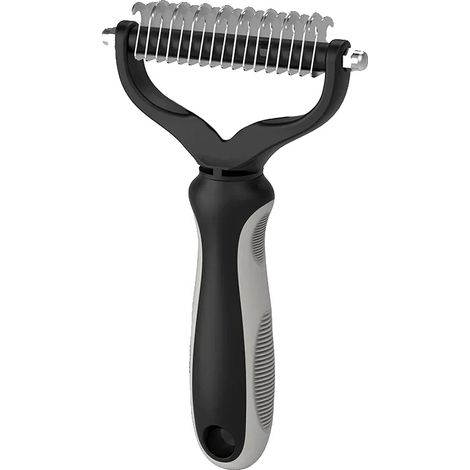 Haustierpflegewerkzeug, Entfilzungsbürste, Ergonomisches Design, Grau L (1/2)