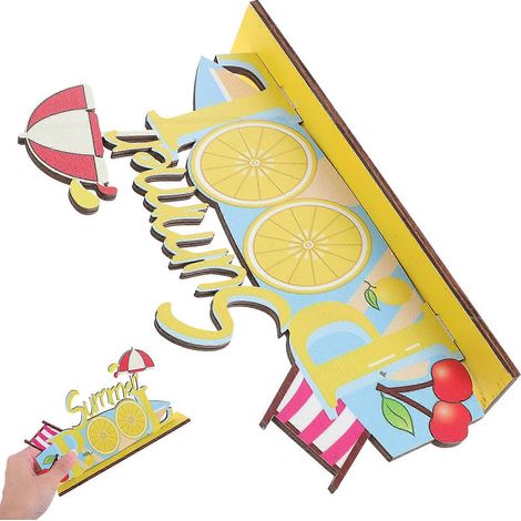 Décoration en bois pour une fête d'été sur le thème Luau, idéale pour décorer un bureau. (1/5)