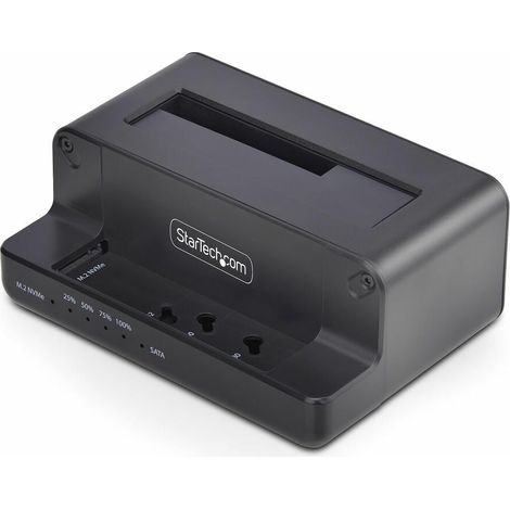 StarTech.com Duplicatore di Unità da M.2 NVMe a 2.5/3.5 SATA, Clonatore Autonomo Bidirezionale a Doppio Slot SSD da NVMe a SATA / SATA a NVMe fino a 27GBpm, TAA (1/5)