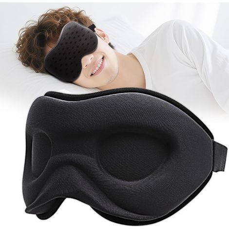 3D Masque de Nuit Homme et Femmes, 100% Anti-Lumière Cache Yeux pour Dormir, Réglable Sans Pression, Atmungsaktive Réseau Masque de Sommeil (1/5)