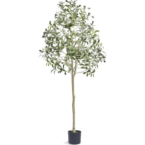 Olivier artificiel 1,5 m, plante fausse en PE robuste, protection anti-bascule, entretien nul, vert réaliste, déco intérieure/extérieure pour maison, bureau, entrepôt. (1/5)
